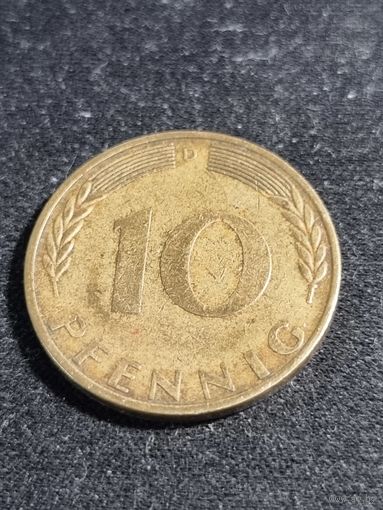 ФРГ 10 пфеннигов 1969 D