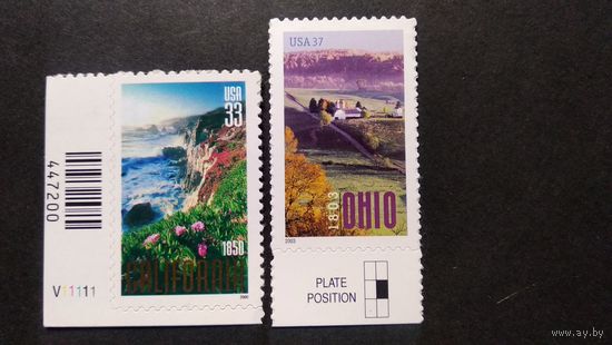 США\342фе\ 2000-2003 Калифорния Огайо туризм штаты MNH