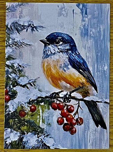 Открытка новогодняя чистая 10х15 см.