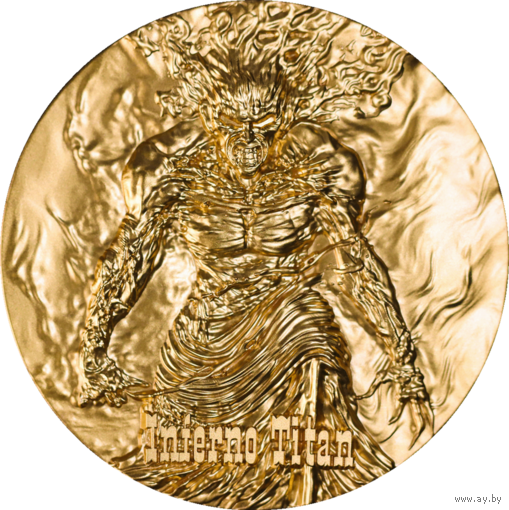 Камерун 2000 франков 2024г. "Адский Титан". Монета в капсуле; подарочной рамке - футляре; сертификат; коробка. СЕРЕБРО 62,20гр.(2 oz).