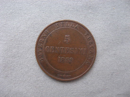 Тоскана 5 чентезимо 1859 год