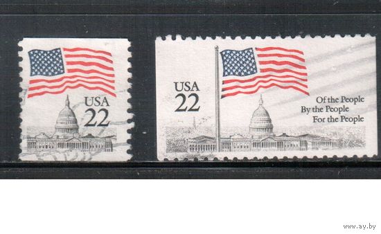 США-1985, (Мих.1738-1739), гаш., Стандарт, Флаг (полная серия)(2)