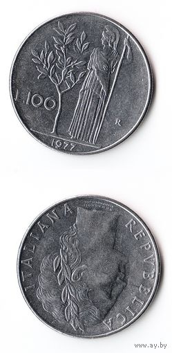 100 лир Италия 1977 года