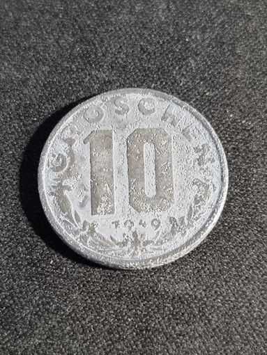 Австрия 10 грошей 1949