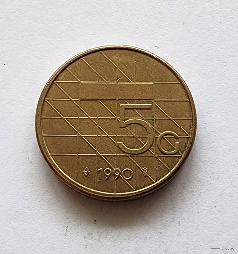 Нидерланды 5 гульденов, 1990