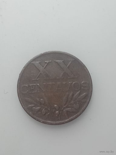 Португалия 20 сентаво 1955 года .