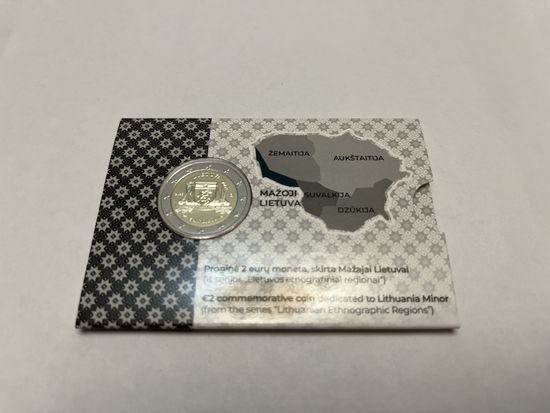 2 евро Литва 2025 Малая Литва Коинкарта BU