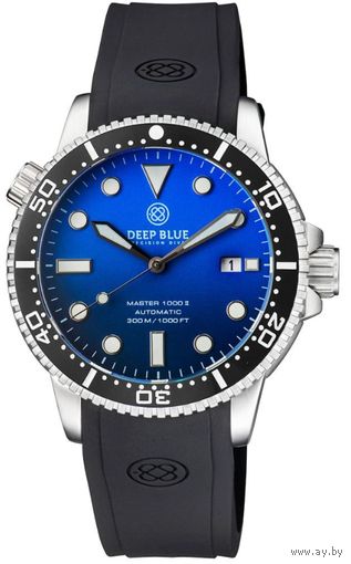 Часы DEEP BLUE MASTER DIVER 1000 II 40 MM AUTOMATIC, новые. Профессиональные дайверские часы, автоподзавод, клапан, водостойкость 300 метров по стандарту ISO 6425.