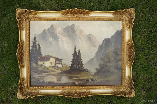 Картина в Раме, Масло, Европа. Середина ХХ века.#5