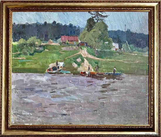 Крохалев П.С;Засл.Худ; (Крохолев);74/87см.с учетом рамы; "Вечер на Западной Двине",1960г;холст/масло
