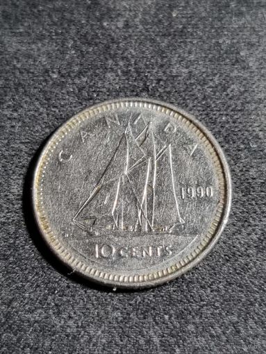 Канада 10 центов 1990