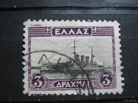 Транспорт, корабли, военный флот, Греция марка