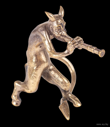 Статуэтка Чертик с дудочкой Латунь