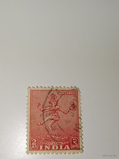 Индия 1949 Шива Натараджа (Космический танцор), одно из важных божеств в индуизме, символизирующее космический танец творения и разрушения.