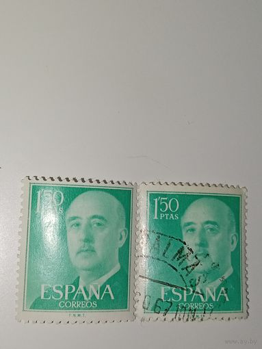 Испания  1955 Франсиско Франко, испанский генерал и диктатор.