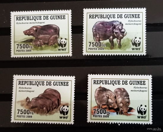 ГВИНЕЯ 2009  Дикая Фауна  ОХРАНА ПРИРОДЫ WWF MNH