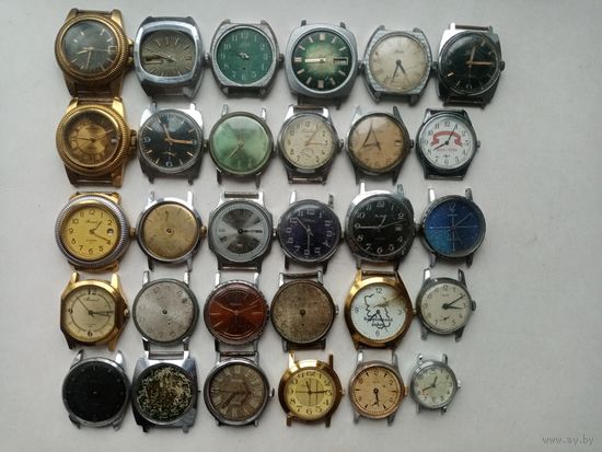 ЧАСЫ РАЗНЫЕ СССР (30-ШТУК)-(2238)