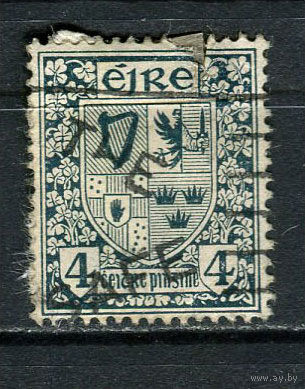 Ирландия - 1922/1923 - Герб 4Pg - (есть тонкое место) - [Mi.46A] - 1 марка. Гашеная.  (Лот 50FA)-T25P8