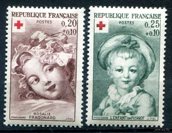 Франция - 1962г. - Красный Крест. Картины, искусство - 2 марки - полная серия, MH [Mi 1418-1419]. #2-Fr-47-A-2