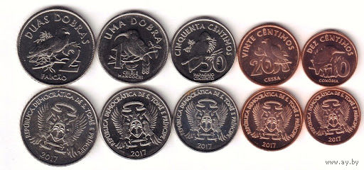 Сан-Томе и Принсипи набор 5 монет 2017 UNC