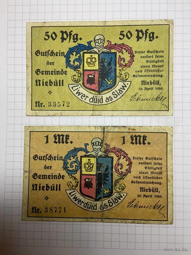 Нотгельды 50 пфеннигов - 1 марка (Германия Веймарская республика). -2612