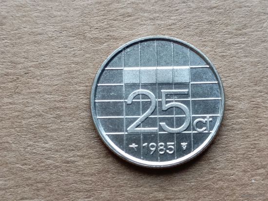 Нидерланды 25 центов, 1985г. (D-107)