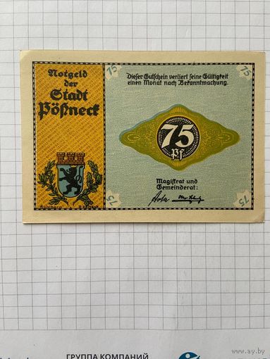 75 пфеннигов (нотгельды) г. Германия.-2912