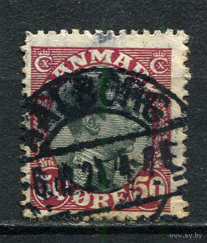 Дания - 1918/1920 - Король Кристиан X 50 О - [Mi.105] - 1 марка. Гашеная.  (Лот 25Gi)-T2P33