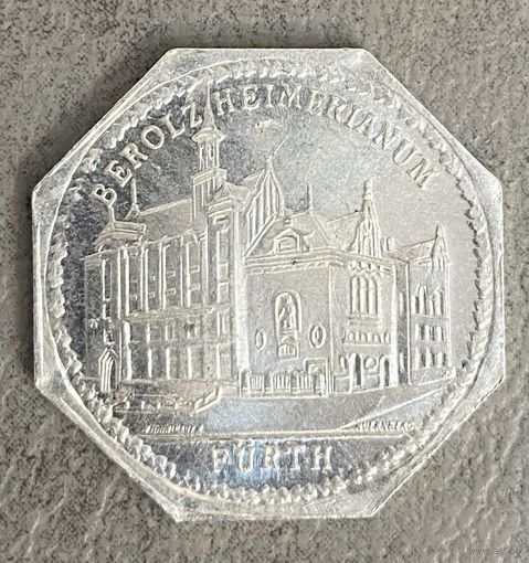 Монета Германия Фюрт нотгельд 20 пфеннигов 1919 год .трамвайный жетон