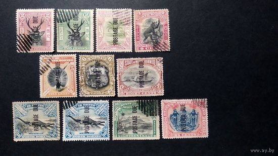 Великобритания. Северное Борнео\381с\ 1897-1901. фауна герб. Порто