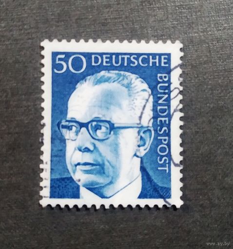 Марка Германия 1970 год Густав Хайнеман