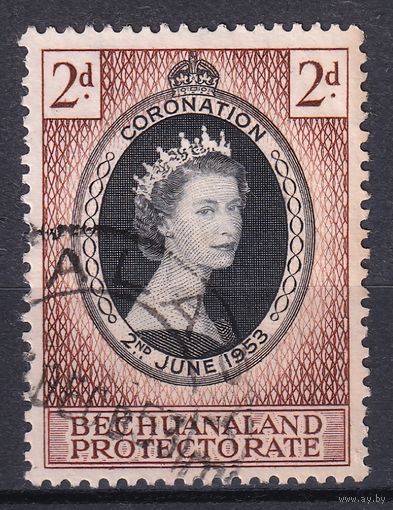 76a.BrKS. Великобритания. Колонии. Бечуаналенд. Коронация Елизаветы II. 1953 г. 2d. Mi.#128.