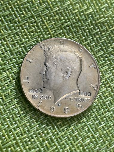 США 50 центов 1983 г ( позолота , гравировка дат 1960 - 1980 г )