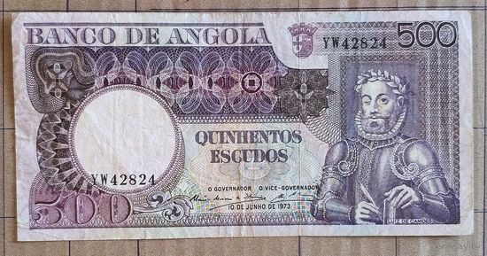 Ангола 500 эскудо 1973 г., P:107, Тип серии -  X/X