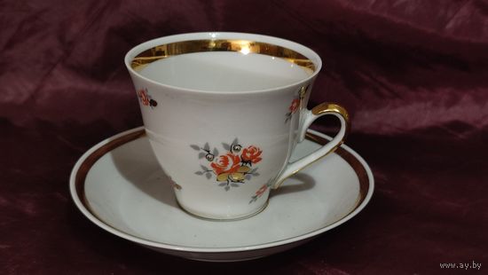 Кофейная пара.Костяной фарфор.Рига