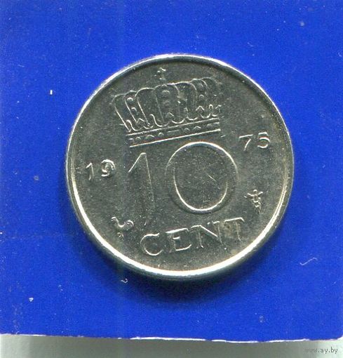 Нидерланды 10 центов 1975
