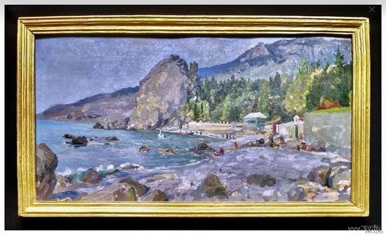 Бржозовский Г.Ф "Гурзуф.Артек".К/М. р.42х75 см.