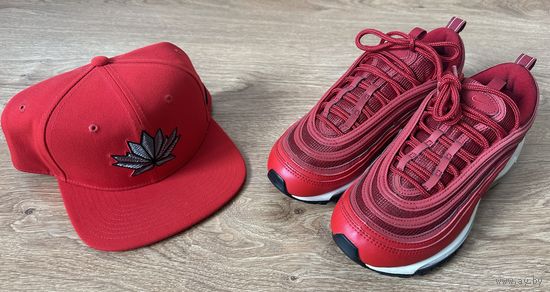 Кроссовки 38 Кепка Nike Pro Air Max 97 Красный Сэт
