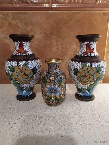 Винтаж. Красивые вазы Клуазоне за все.