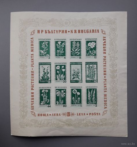 Болгария 1953г. Блок.Лекарственные растения.**