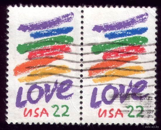 Сцепка из 2 марок 1985 год США 1746
