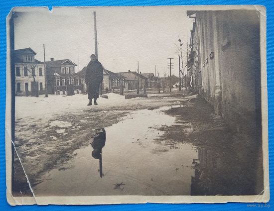 Фото. Ул.Тверская. г.Торжок. Россия. 1937 г. 9х12 см.