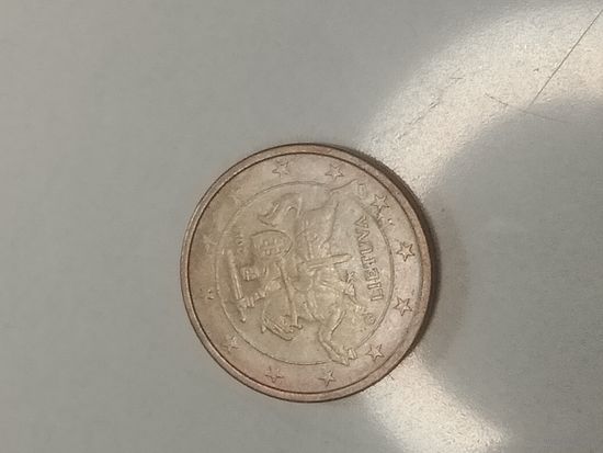 Литва 1 цент 2015 года .