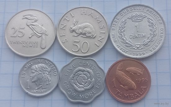 Замбия, Танзания, Андорра, Филиппины, Сейшелы, Малави - одним лотом