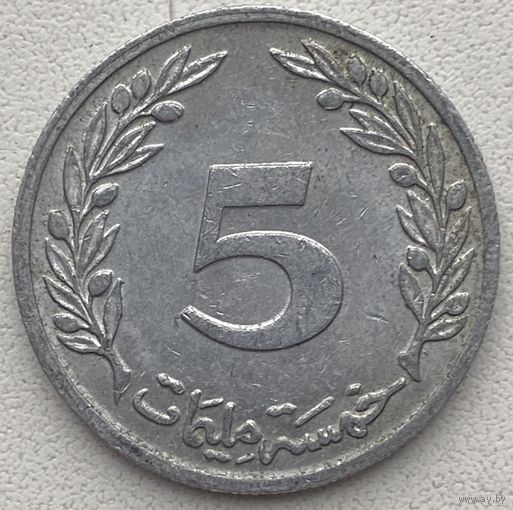 Тунис 5 миллимов 1960 г.