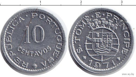 Сан Томе и Принсипи 10 сентаво 1971 UNC