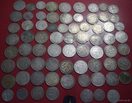 Лот советских кладовых монет. 71 монета. Не чищены. С рубля. Без МЦ