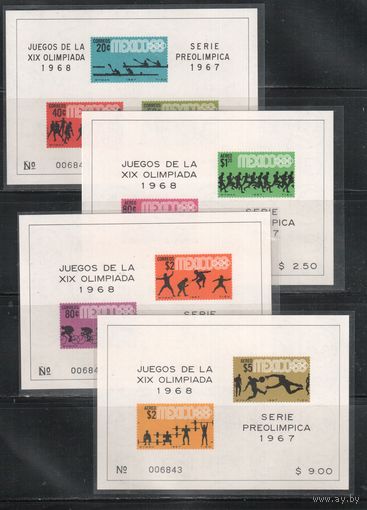 Мексика-1967,(Мих.БЛ.7-10) , ** , Спорт, ОИ-1968,