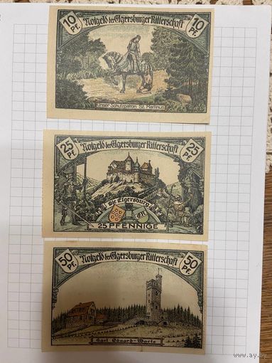 Нотгельд 10-25-50 пфеннигов Германия Эльгерсбург-0301-2