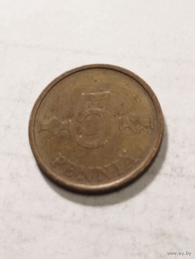Финляндия 5 пенни 1965